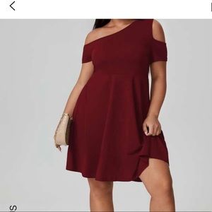 Solid cut out A Line Dress